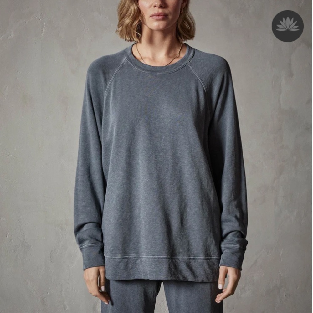 NWT standard James Perse navy m size 0 VINTAGE FRENCH TERRY RELAXED SWEATSHIRT - Picture 2 of 7